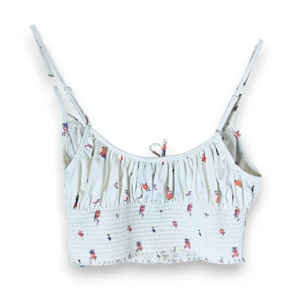 Out From‎ Under Urban Outfitters Floral Smocked Crop Top Crochet Cottagecore S - Picture 5 of 5